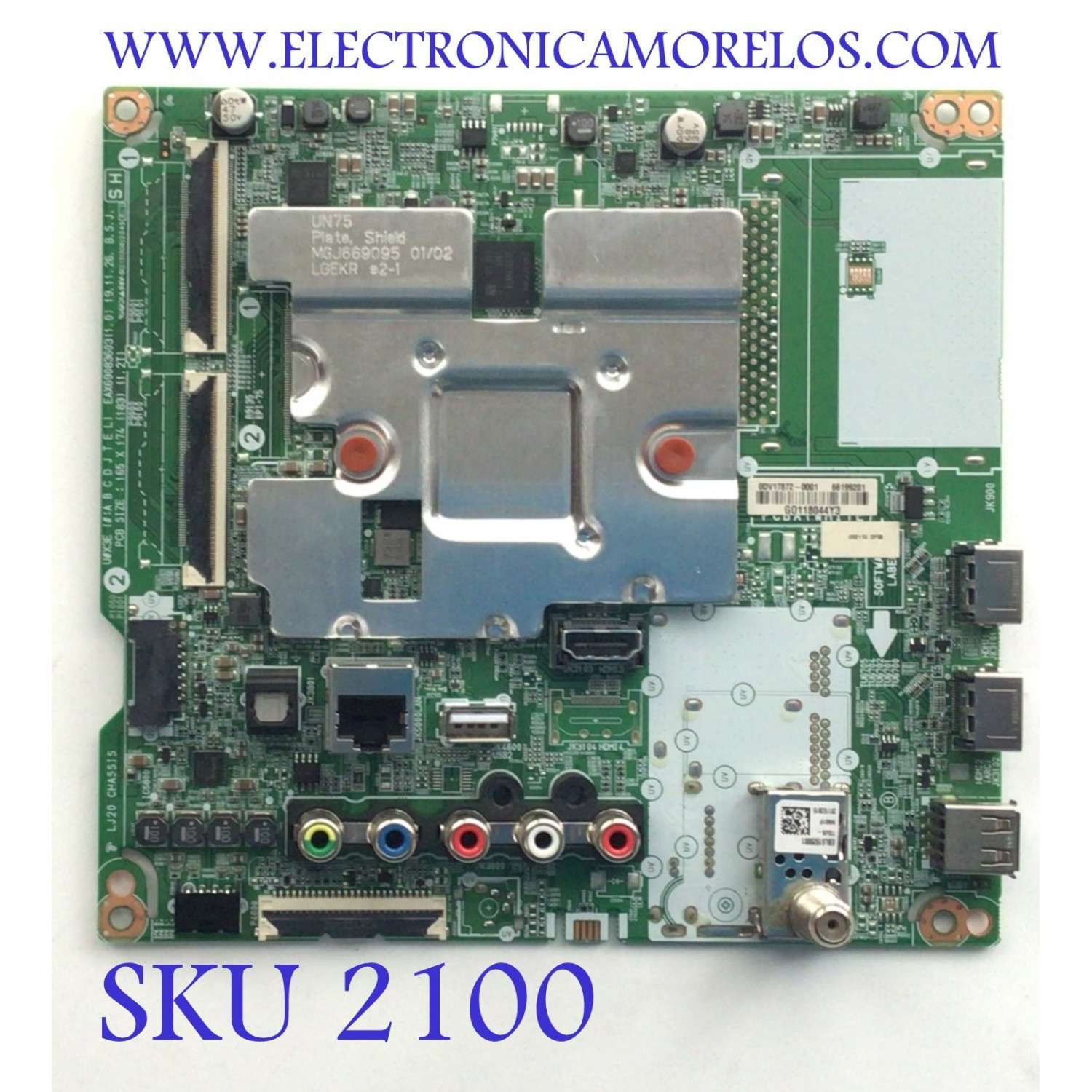 MAIN PARA SMART TV LG 4K / NUMERO DE PARTE EBT66199201 / EAX69083603 / 66199201 / 69083603 / 0DV17872-0001 / G01188044Y3 / DISPLAY HV650QUB-N9E / MODELO 65"